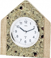 Uhr: AMS 5174 moderne Tischuhr Sonoma mit Almheu-Auflage
