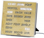 Uhr: AMS 1238 digitale Tischuhr- Wortuhr 20 x 20 cm