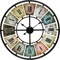Uhr: AMS 9644 XXL Wanduhr 80 cm im Vintage-Look - Serie: AMS Design