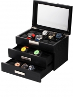 Uhr: Rothenschild Uhrenbox RS-2350-30BL für 30 Uhren black