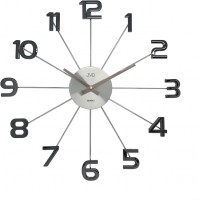 Uhr: JVD HT072.4 Wanduhr, silber, Metall, Durchmesser 49 cm