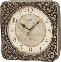 Uhr: AMS 5325 klassische Vintage Wanduhr aus Kunstharz