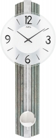Uhr: AMS 7488  moderne Pendeluhr Silberantik-Auflage