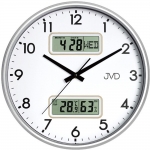 Uhr: JVD DH239.1 Wanduhr, modern, anaglog/digital, Durchmesser 30,2 cm