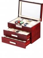 Uhr: Rothenschild Uhrenbox RS-2350-30C für 30 Uhren cherry