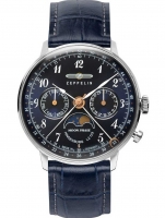 Uhr: Zeppelin 7037-3 Hindenburg LZ129 Damenuhr m. Mondphase 36mm 3ATM